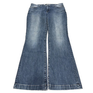 GAP Long and Lean Y2K Flare Jeans Blue Stretch Denim 14 Regular